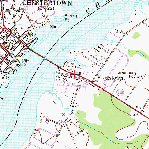 Topographic Map of Kings Town Park, MD