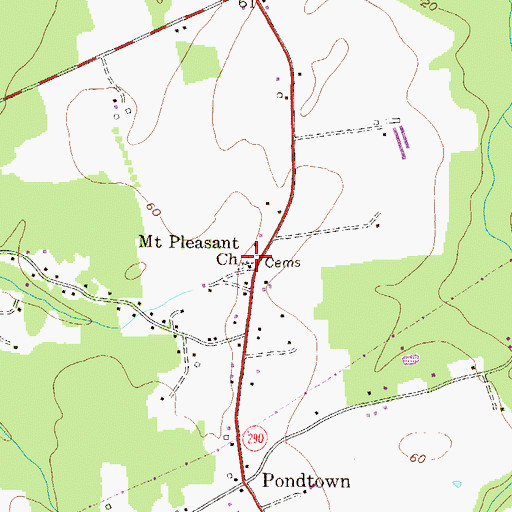 Topographic Map of Mount Pleasant Methodist Cemetery, MD