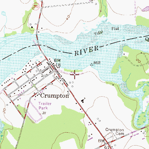 Topographic Map of Mussel Shoals, MD