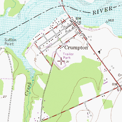Topographic Map of Pine Springs Mobile Home Park, MD