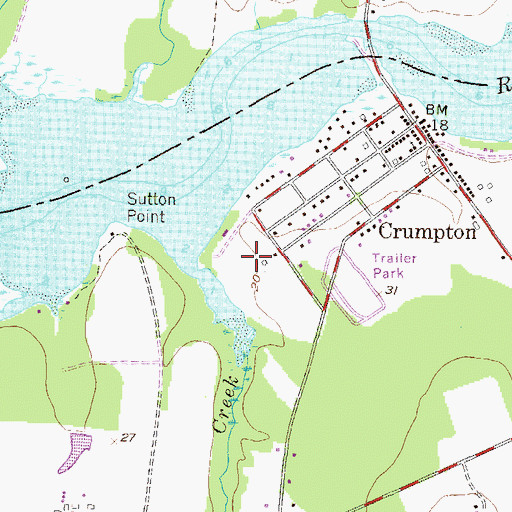 Topographic Map of Piney Shores, MD