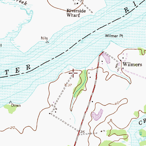 Topographic Map of River Edge, MD
