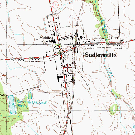 Topographic Map of Saint Andrews Episcopal Church, MD
