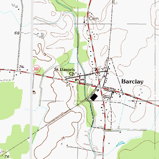 Topographic Map of Saint Daniels United Methodist Church, MD