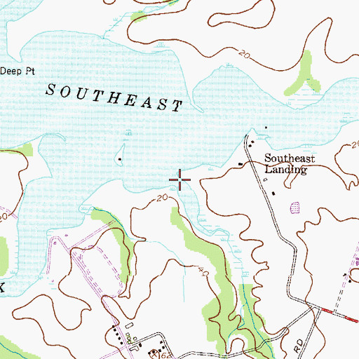 Topographic Map of Syberrys Creek, MD