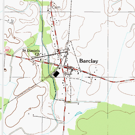 Topographic Map of Barclay Post Office, MD