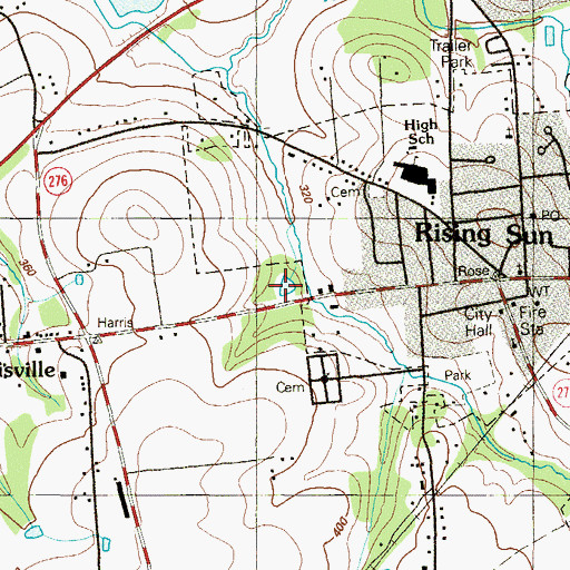 Topographic Map of Rising Sun Community Pond, MD