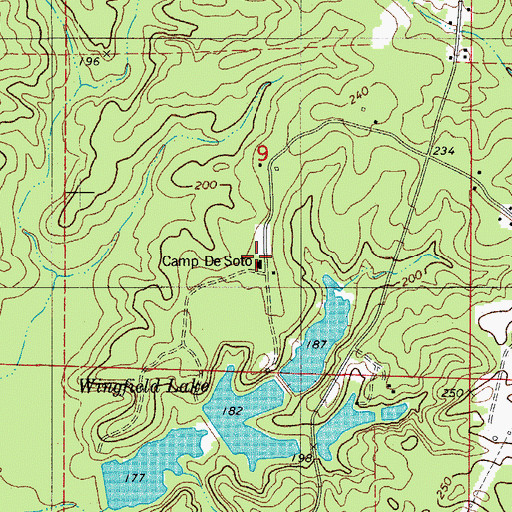 Topographic Map of Camp De Soto, AR