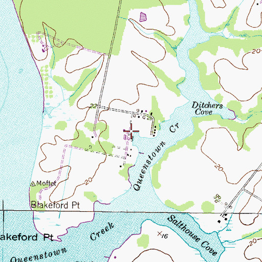 Topographic Map of Blakeford, MD