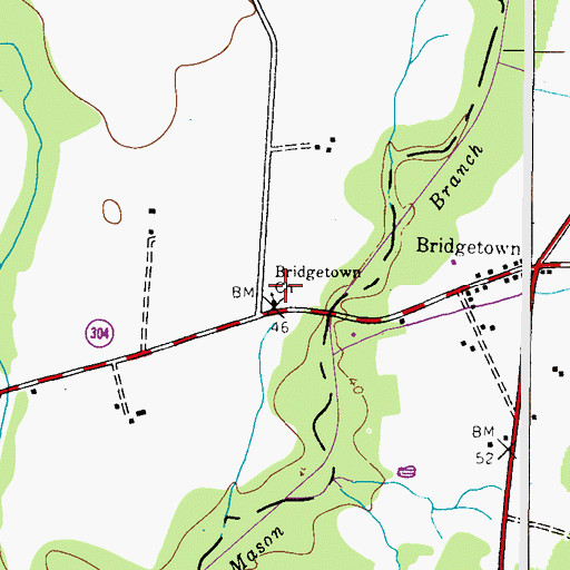 Topographic Map of Bridgetown Cemetery, MD