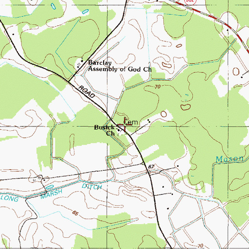 Topographic Map of Busic Cemetery, MD