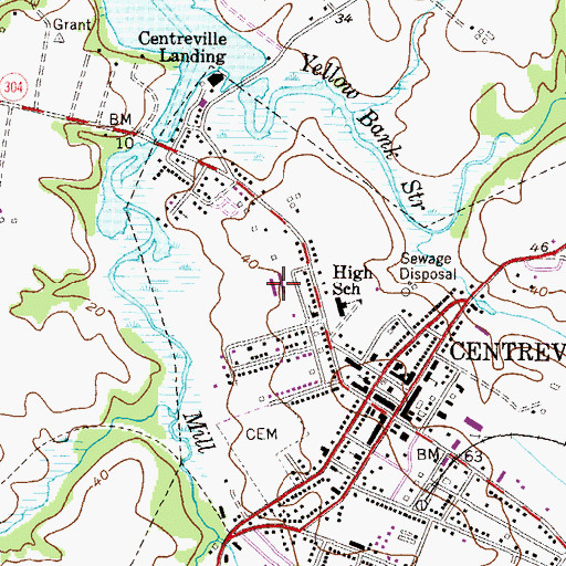 Topographic Map of Centreville Elementary School, MD