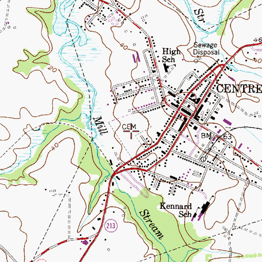Topographic Map of Chesterfield Cemetery, MD