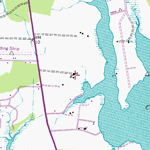 Topographic Map of Claibornes Landing, MD