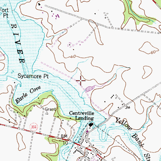 Topographic Map of Corsica Landing Estates, MD