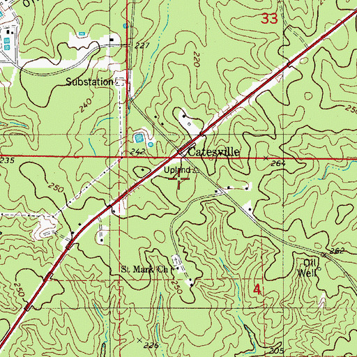 Topographic Map of Catesville, AR