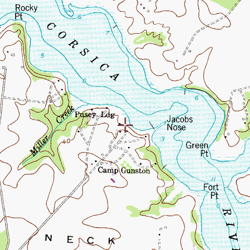 Topographic Map of Fort Point Station (historical), MD