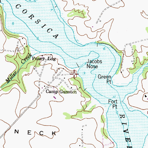 Topographic Map of Gunston School, MD