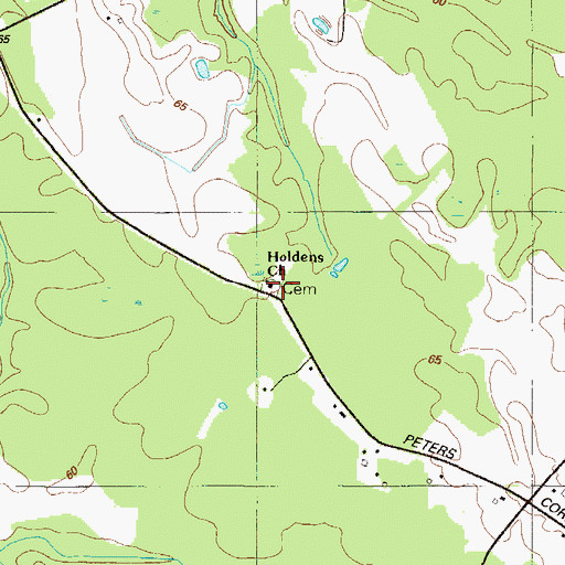 Topographic Map of Holdens Chapel Cemetery, MD