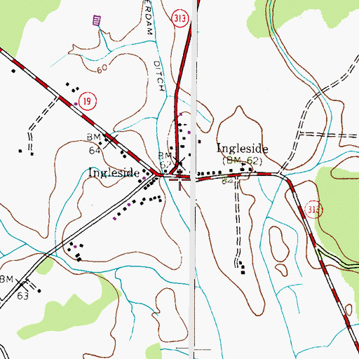 Topographic Map of Ingleside Post Office, MD