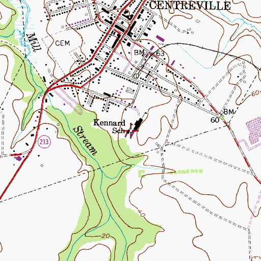 Topographic Map of Kennard Elementary School (historical), MD