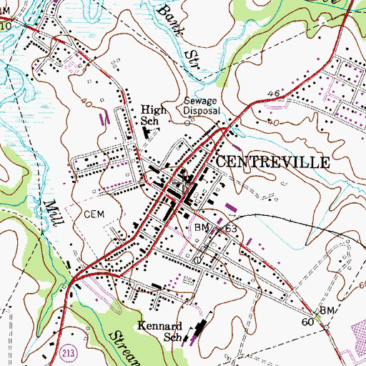 Topographic Map of Queen Annes County Courthouse, MD