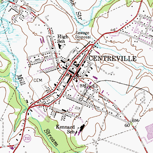 Topographic Map of Queen Annes County Free Library, MD