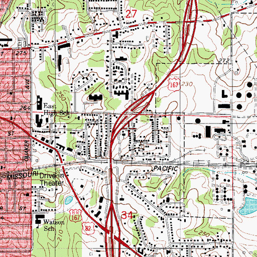 Topographic Map of Church of Christ, AR