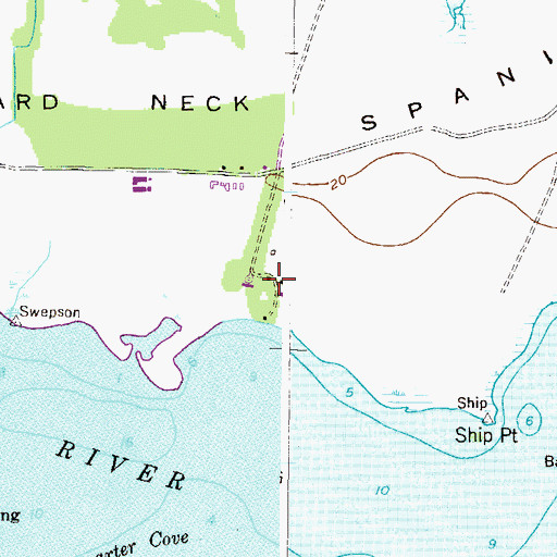 Topographic Map of River Estates, MD