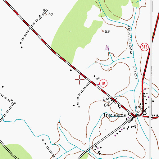 Topographic Map of Rochester Memorial Garden, MD