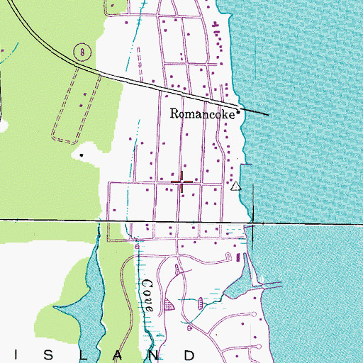 Topographic Map of Romancoke on the Bay, MD