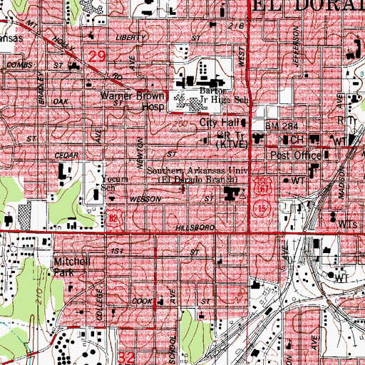 Topographic Map of Church of God, AR