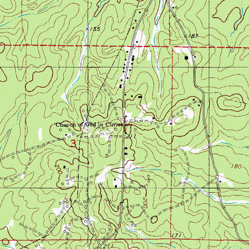 Topographic Map of Church of God in Christ, AR
