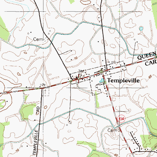 Topographic Map of Templeville Community Church, MD