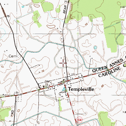 Topographic Map of Templeville Post Office, MD
