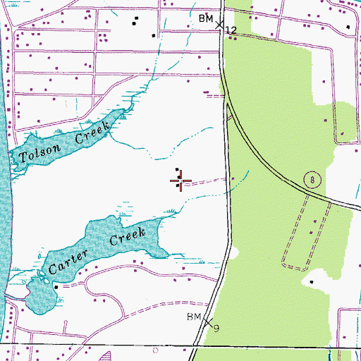 Topographic Map of Twin Cove Estates, MD