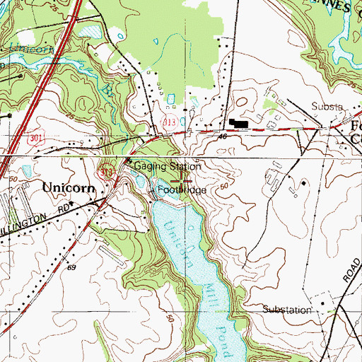 Topographic Map of Unicorn Fishing Lake Park, MD