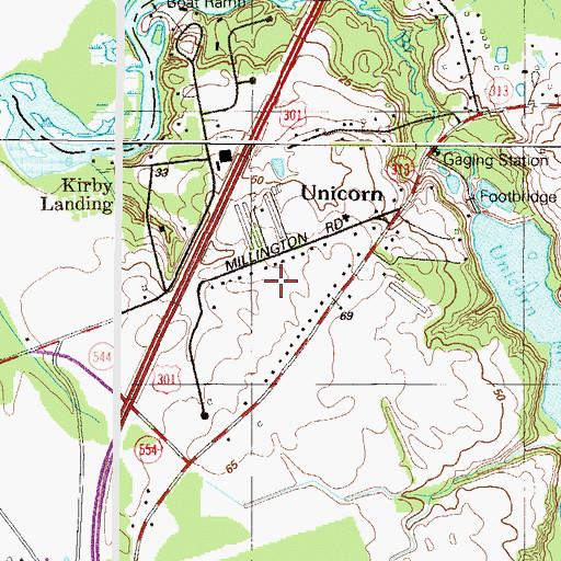 Topographic Map of Unicorn Manor, MD