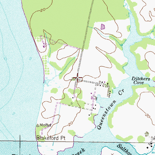 Topographic Map of White Banks, MD