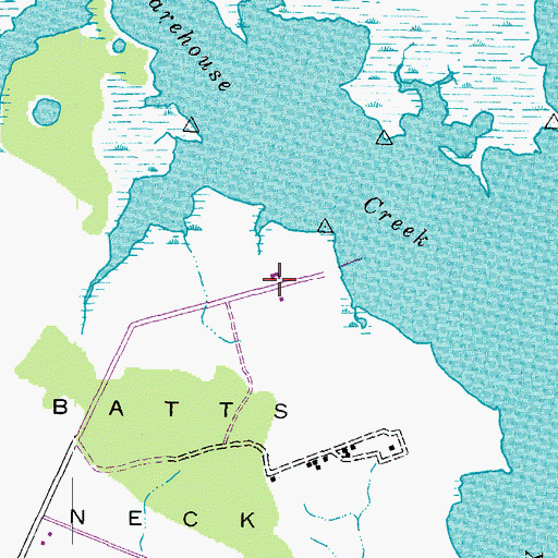 Topographic Map of Batts Neck Plantation, MD