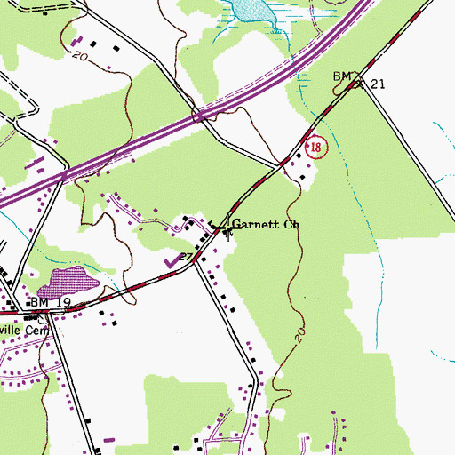Topographic Map of Bryans Church, MD