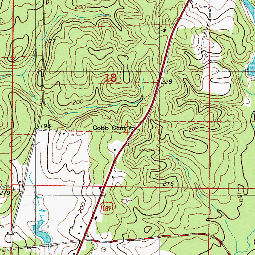 Topographic Map of Cobb Cemetery, AR