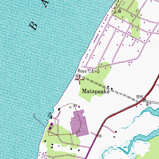 Topographic Map of Camp Wright, MD