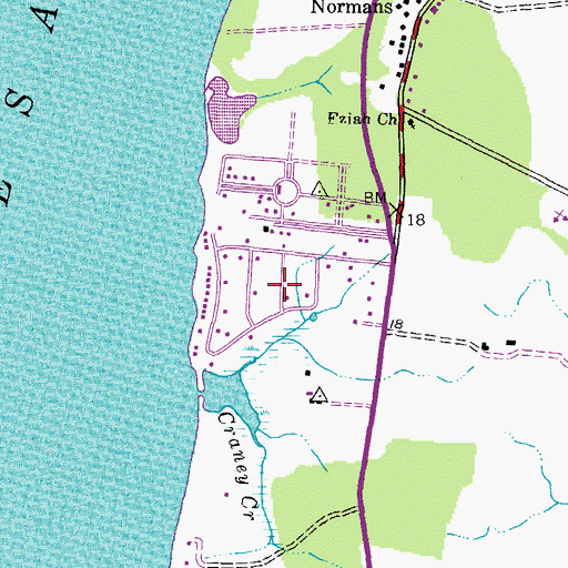 Topographic Map of Chesapeake Estates, MD