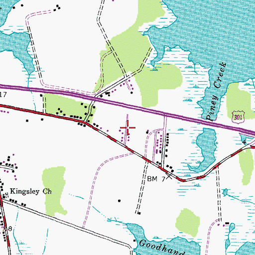 Topographic Map of Cheslou Village, MD