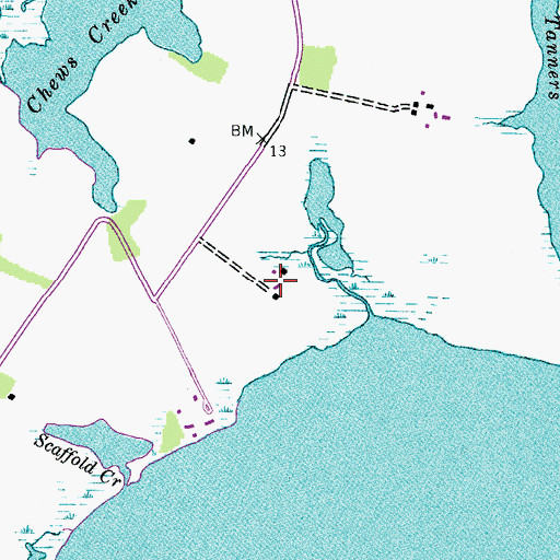 Topographic Map of Chews Manor, MD