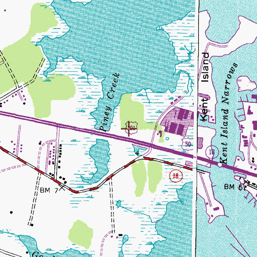 Topographic Map of Eastern Shore Outlets Shopping Center, MD