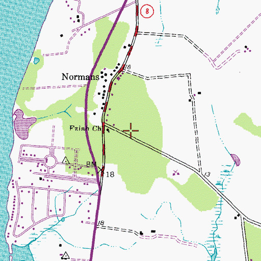 Topographic Map of Ezion Methodist Episcopal Cemetery, MD