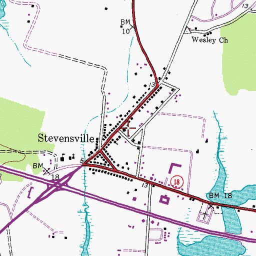 Topographic Map of First Baptist Church, MD