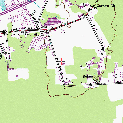 Topographic Map of Fisher Manor, MD
